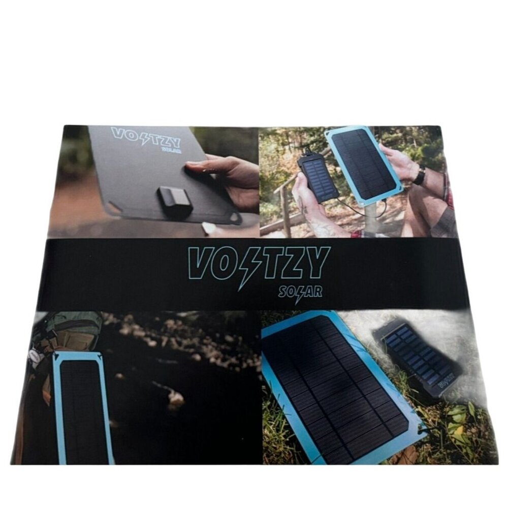 Voltzy USB Solar Panel - On the Go power w/ 3-way USB cable